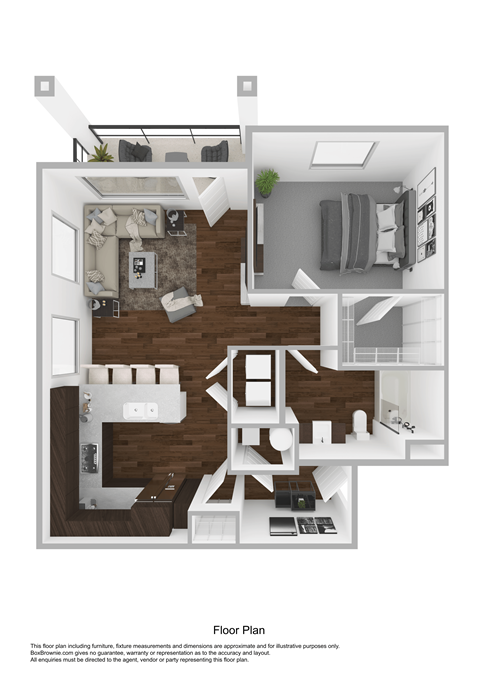 1X1 C Floorplan at Orchard Park Apartments, Idaho, 83404